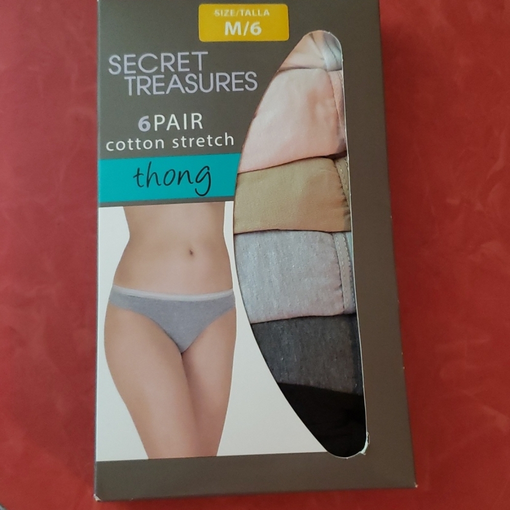 Cotton thong 6 pair size 6 secret treasures